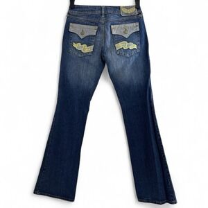 Y2K Rocawear Low Rise Bootcut‎ Dark Faded Denim Jeans 33" Inseam Women's Size 7